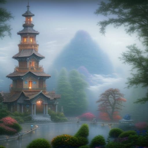 Ethereal Matte Painting of a Smiling Figure