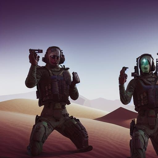 23rd century British SAS operators in the desert - AI Generated Artwork ...