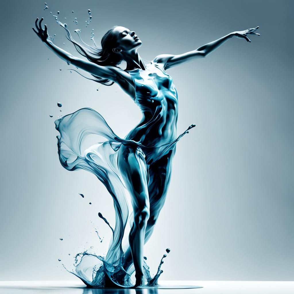 Dancing slender woman