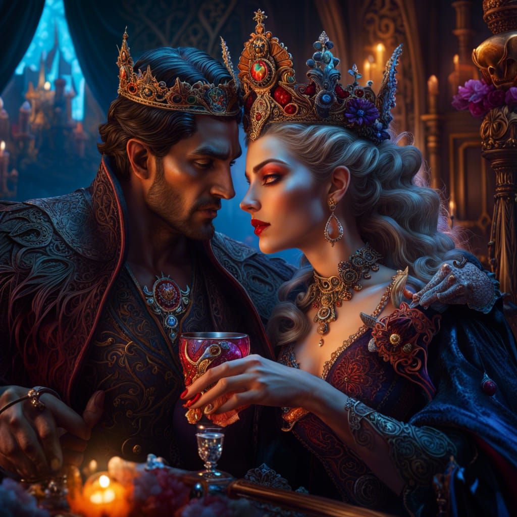 Cinematic Vampire Royalty in Spooky Wonderland