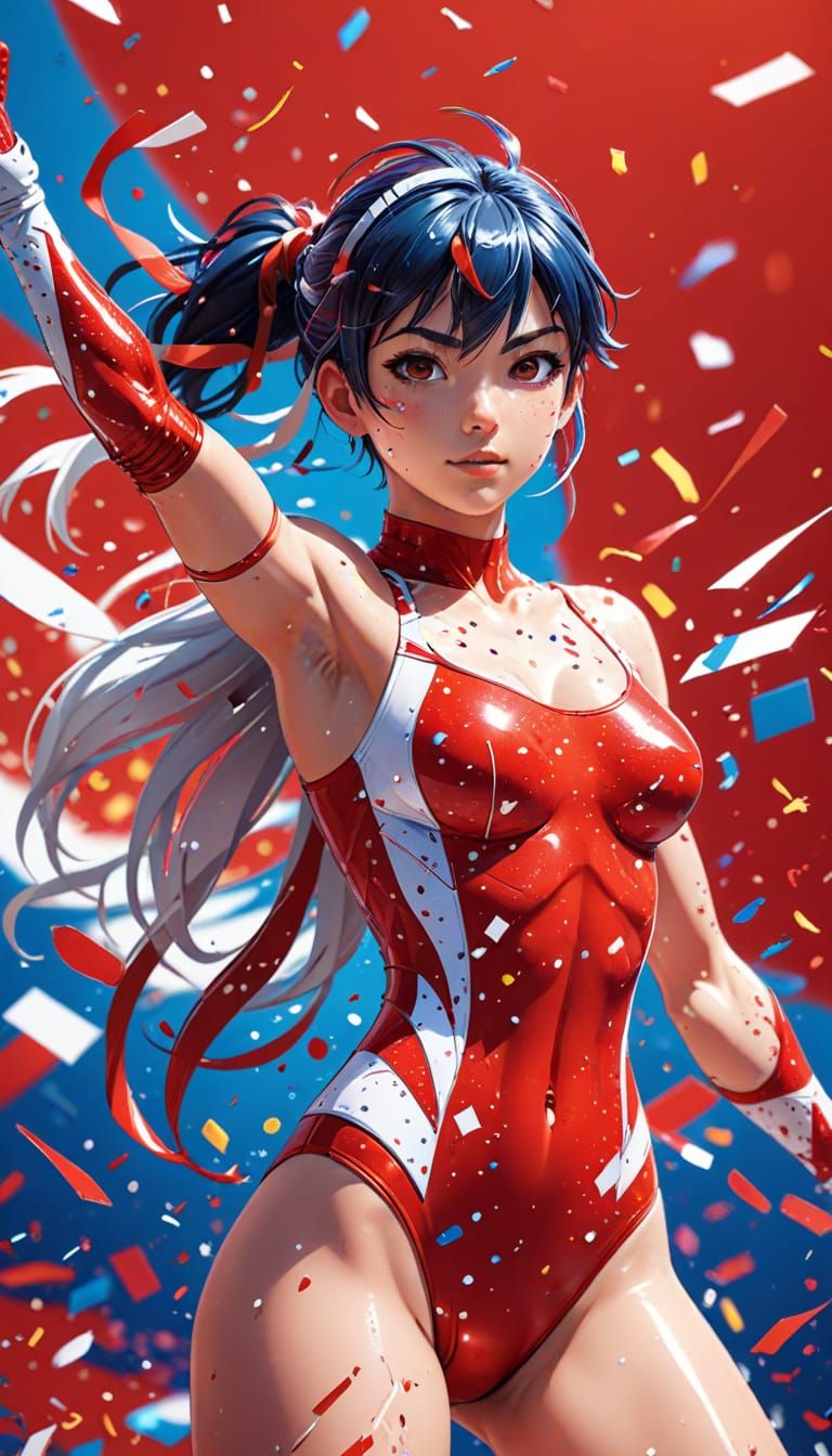 Vibrant Manga Style Anime Art of Confetti Celebrating Young ...