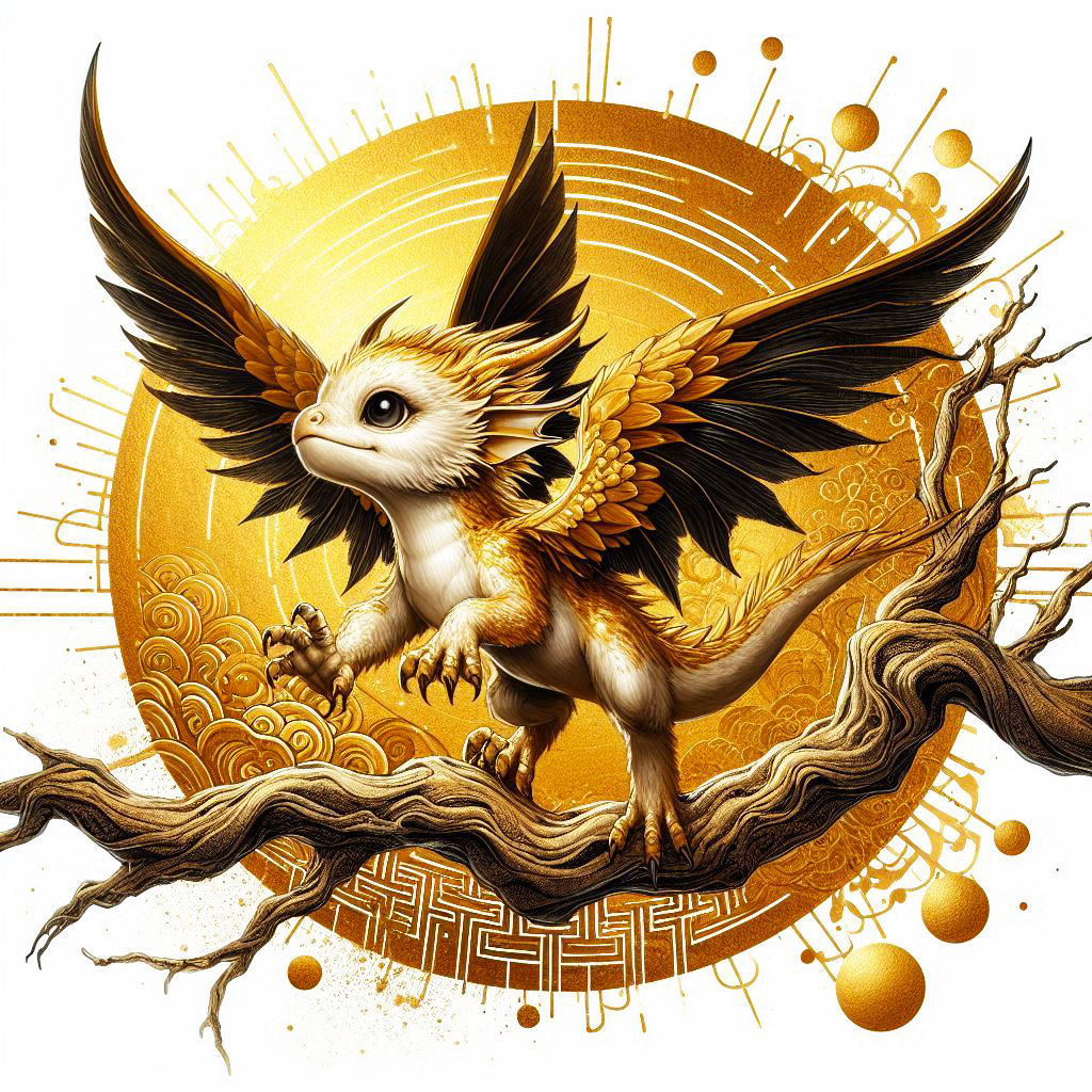 Gold Moon Baby Dragon