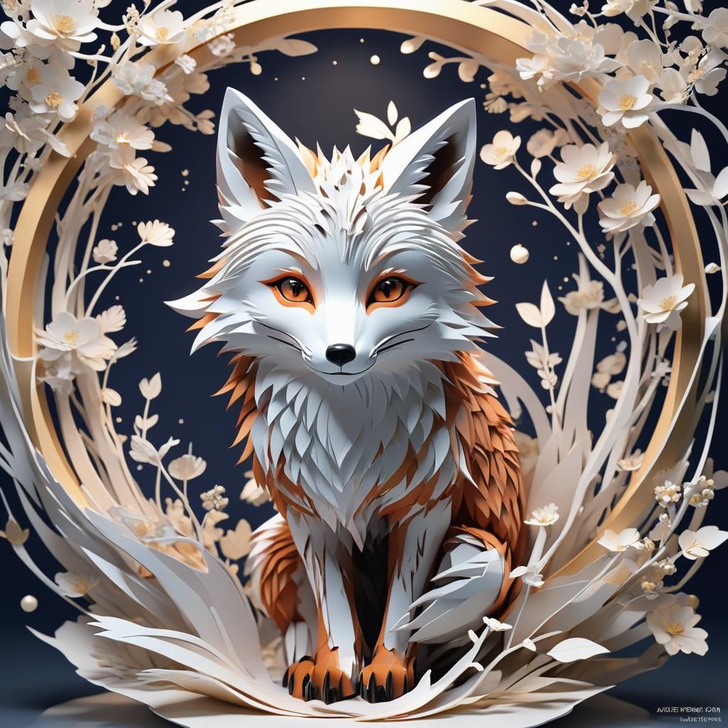 Kirigami Fox  by @Frosty09