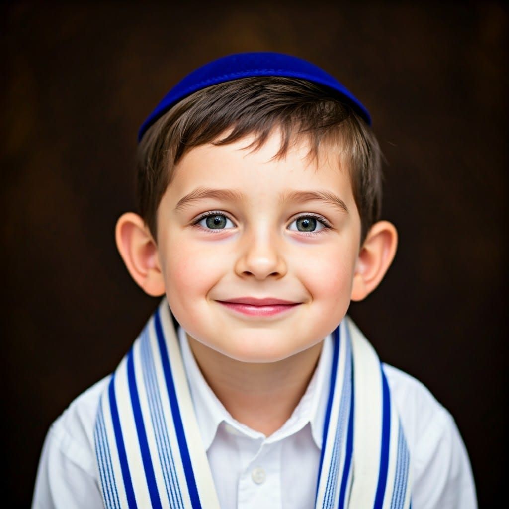 Sweet Jewish Boy with Kippah