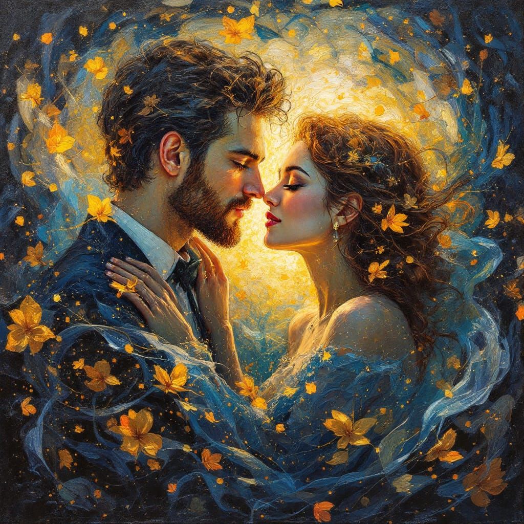 Surreal Portrait in Van Gogh & Rembrandt Impasto Style