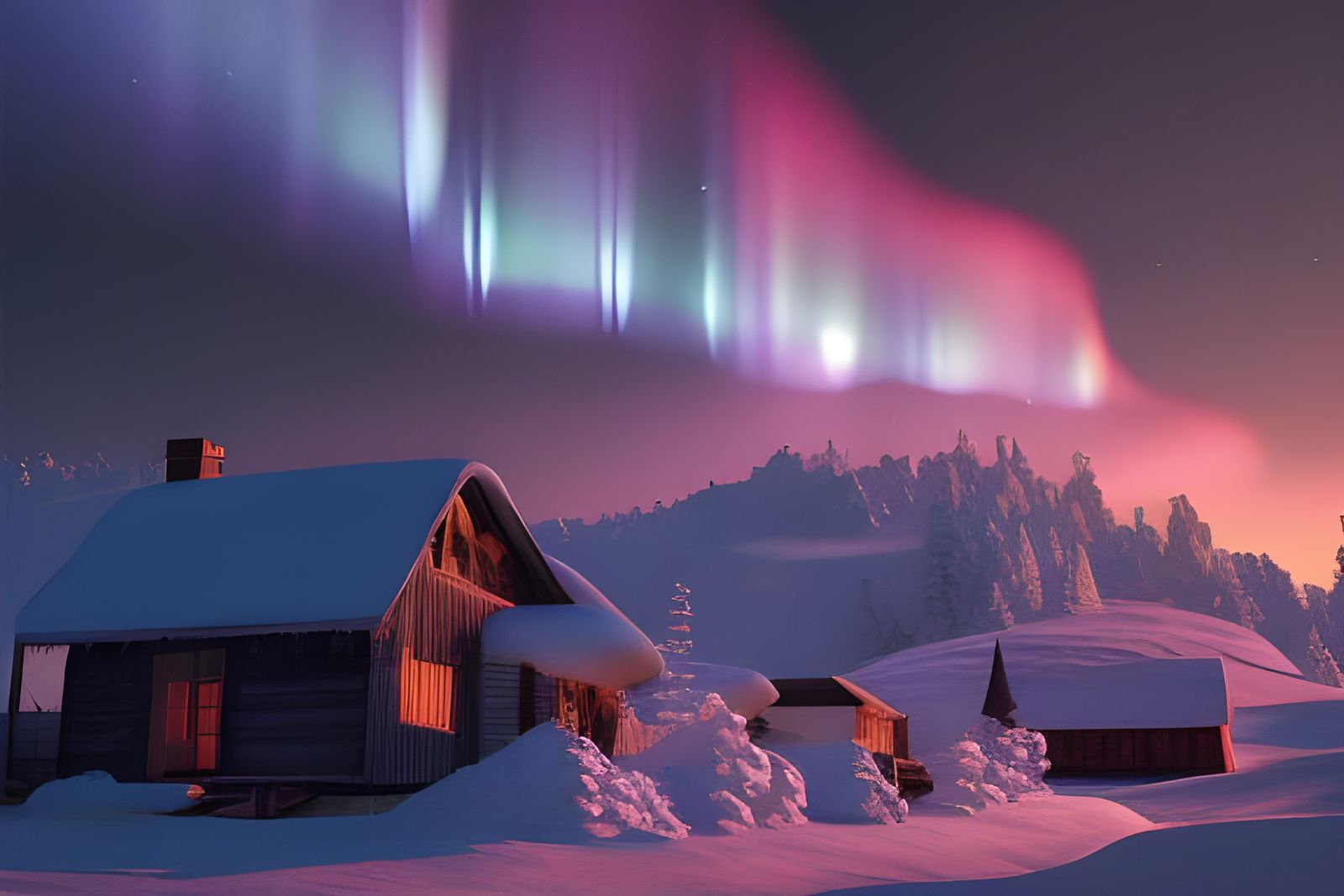 Colorful aurora borealis