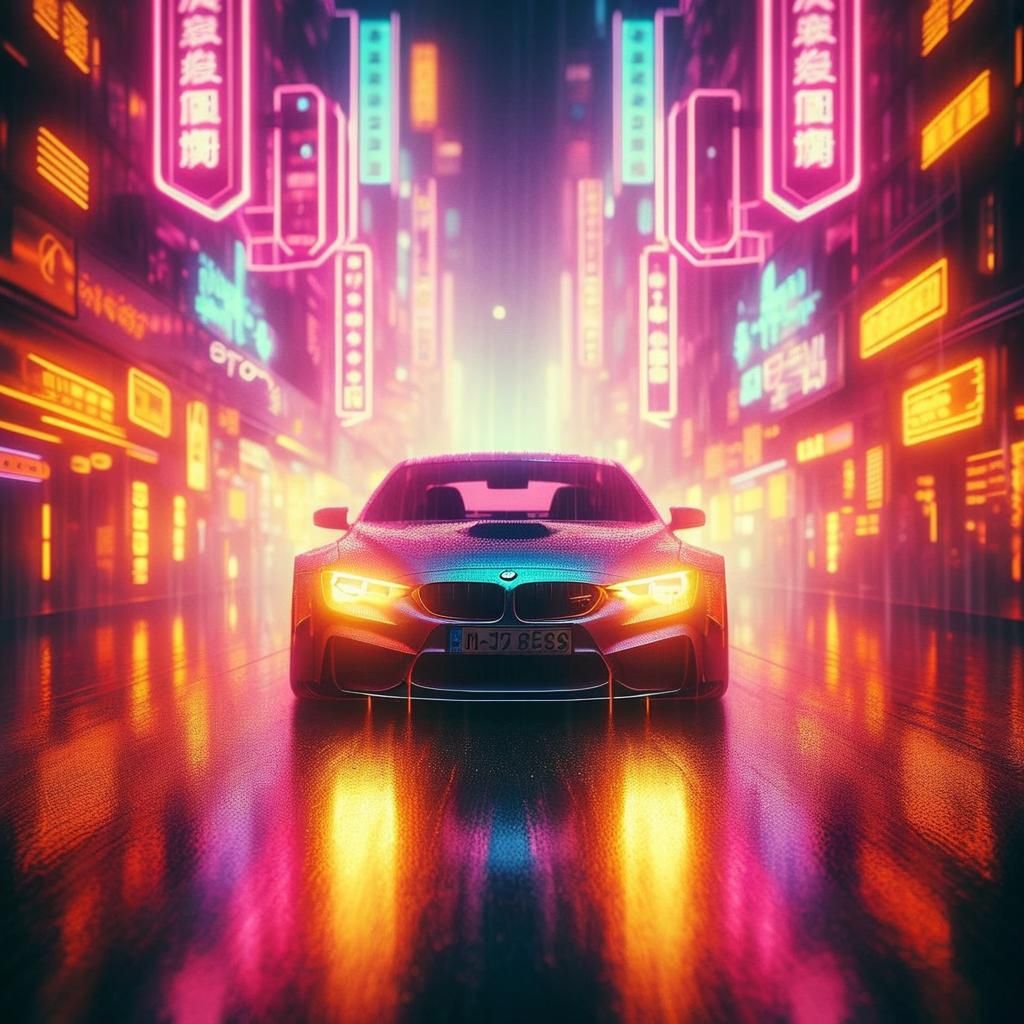 Neon Car - AI Generated Artwork - NightCafe Creator