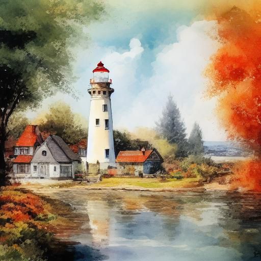 Lighthouse <lora:WatercolorSD15ver2:1.3>