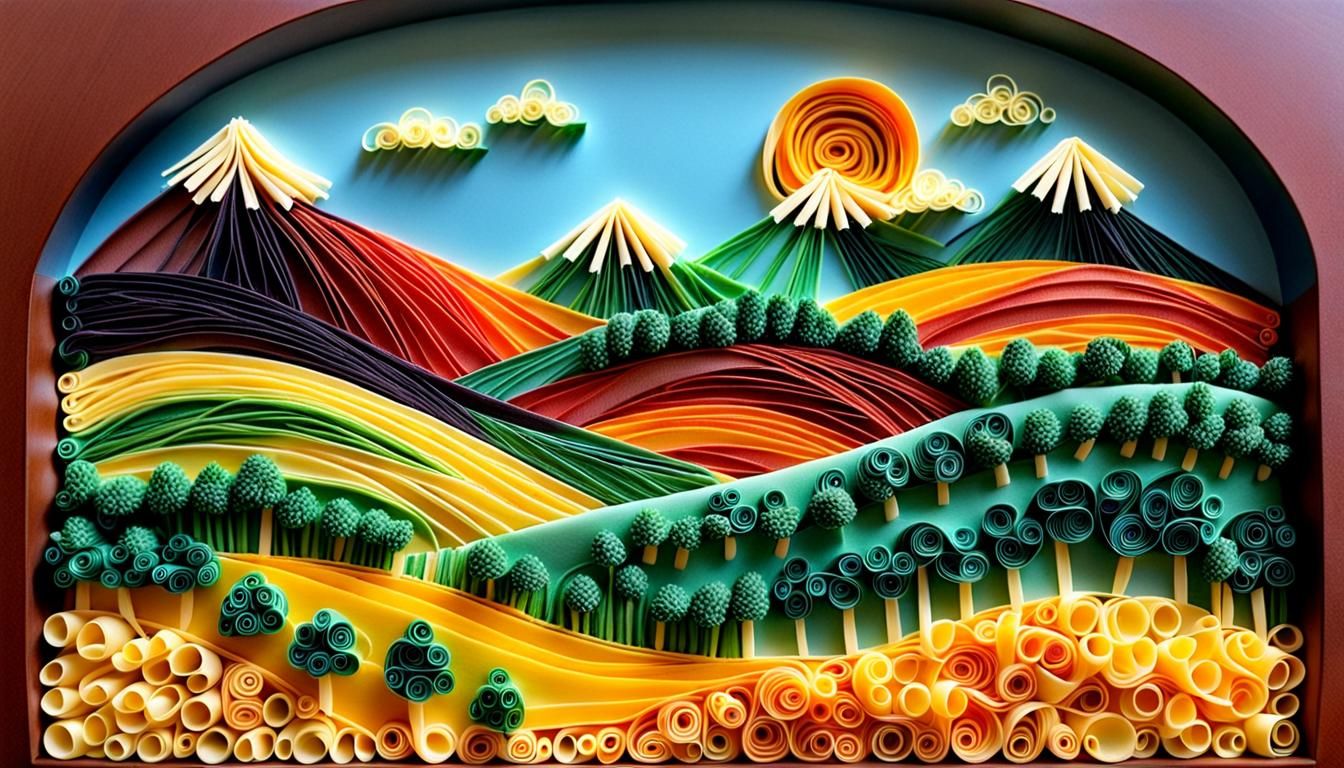 Pasta Landscape  by @undefined