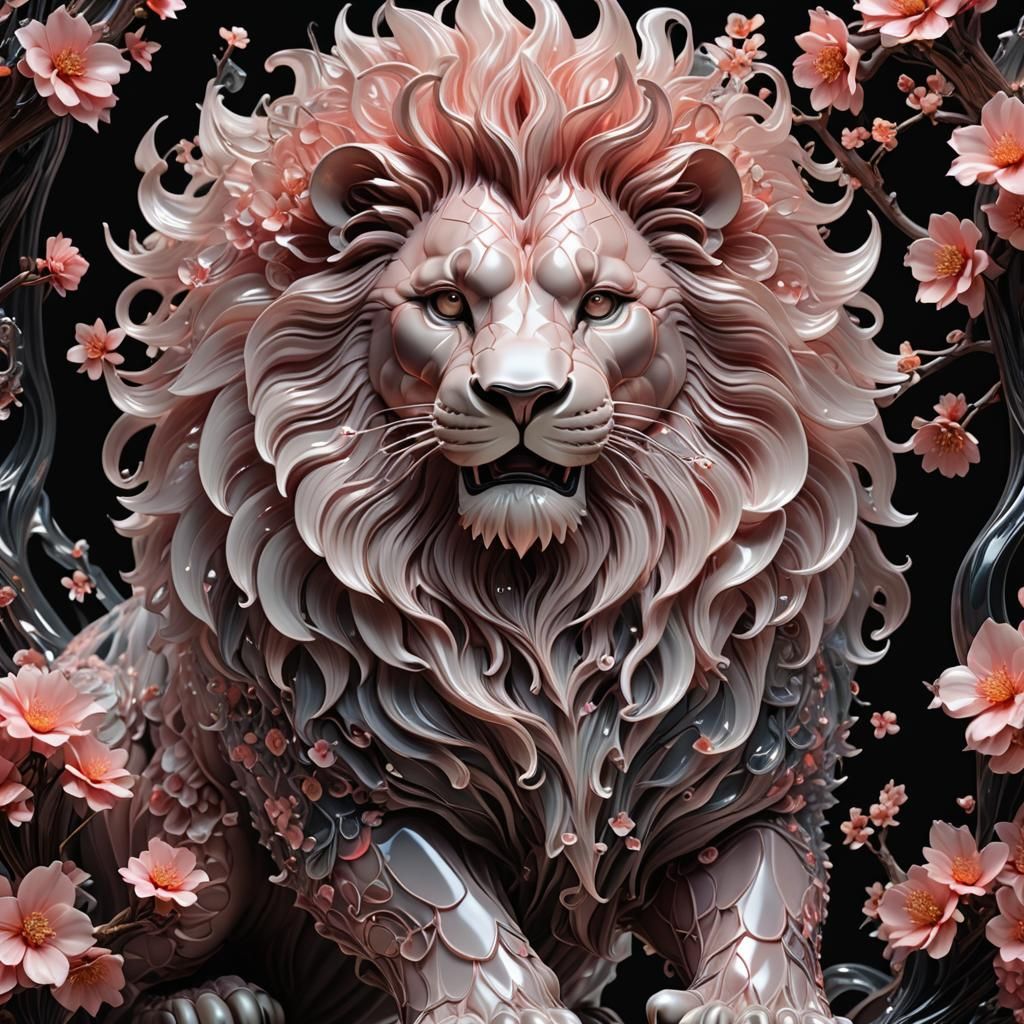 sculpture of a lion  by @Easter Bunny