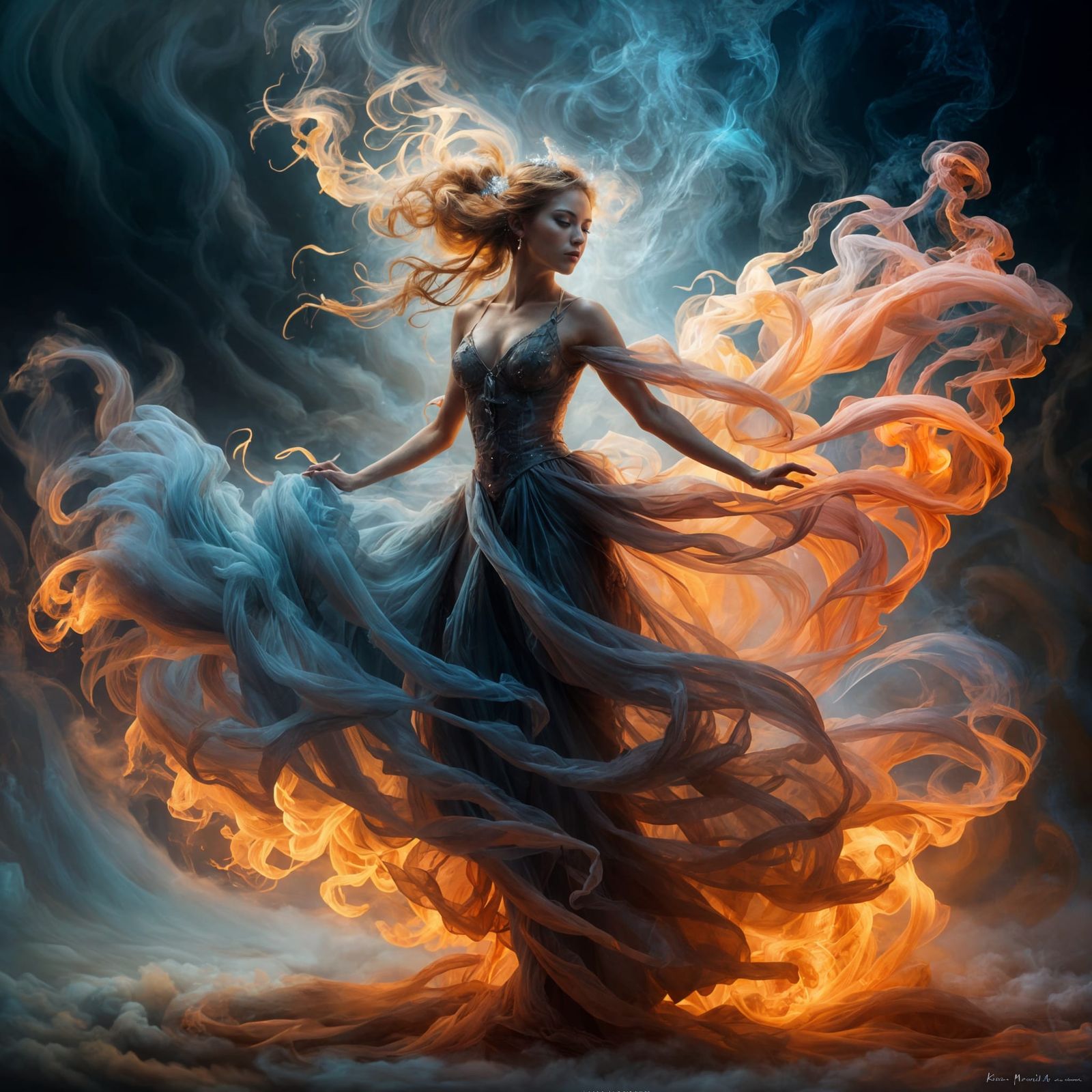 Dance of Flame and Smoke