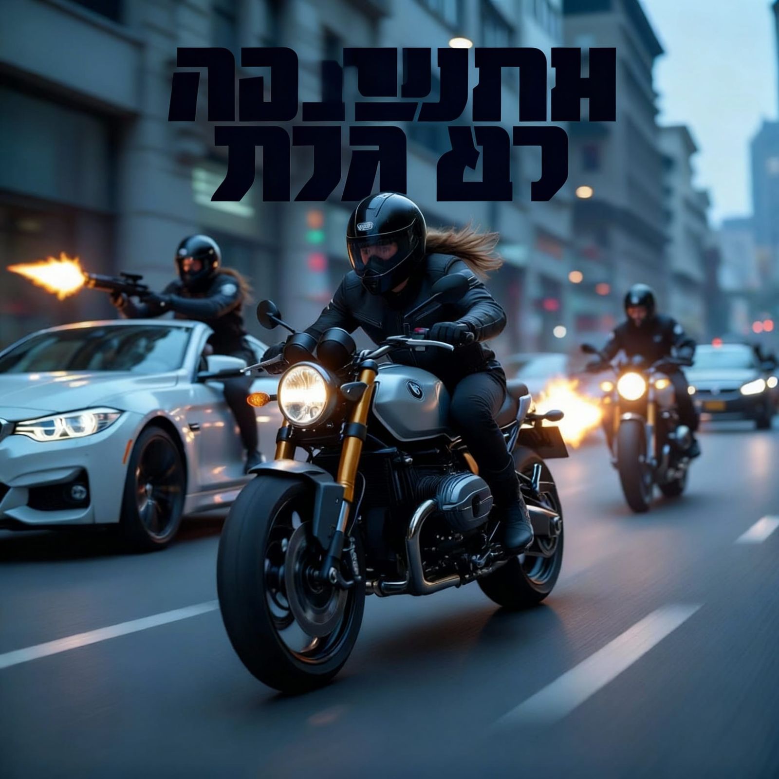 Motorcycle Chase Scene with Luxury Cars and Bikes