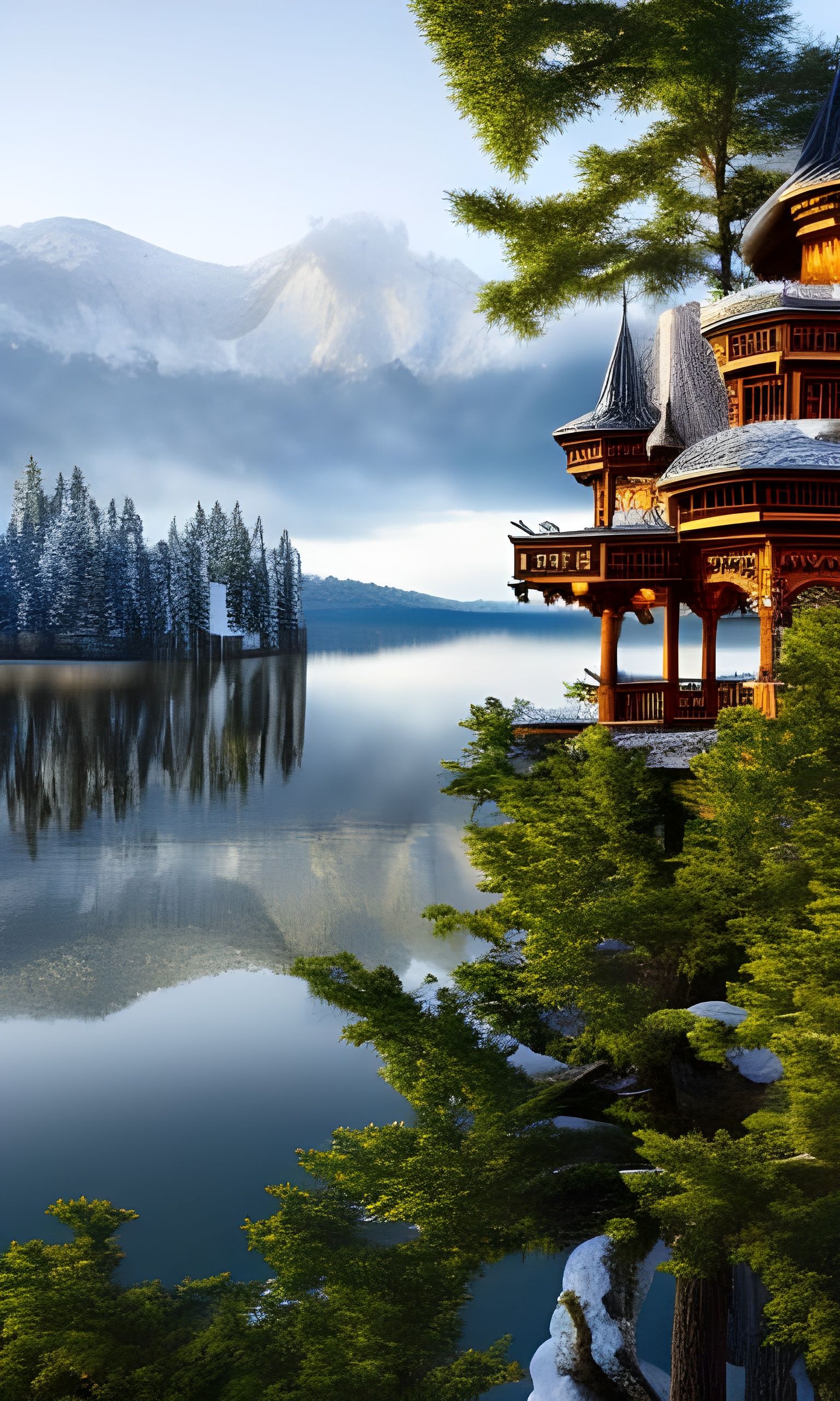 Houses by the lake