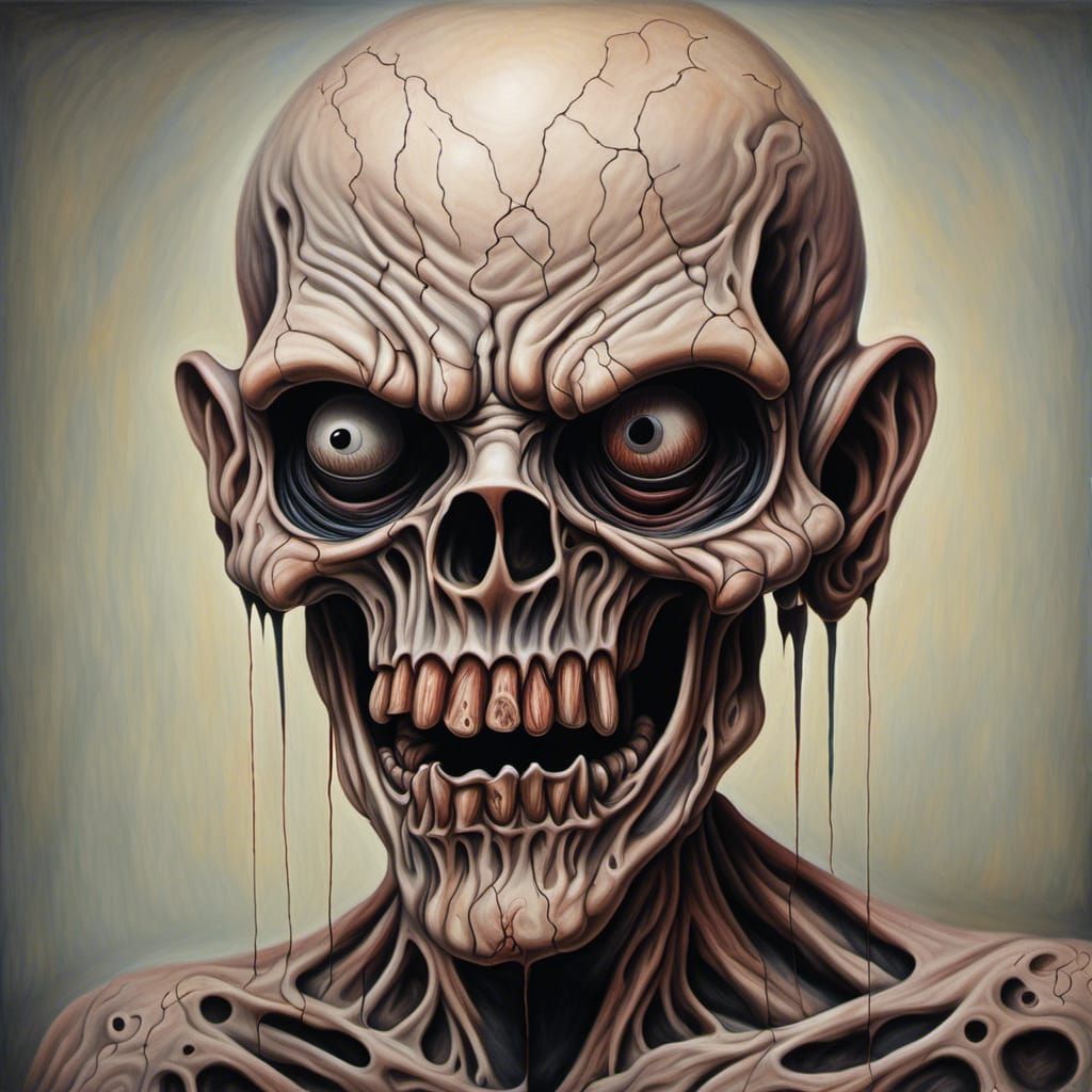 <lora:Demon skull:1.0> Hyperrealism,photorealism ,Hyper realistic ,demonic skull Freddie Krueger