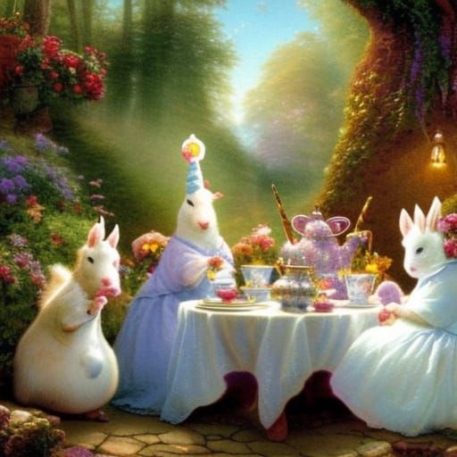 Surrealistic tea party