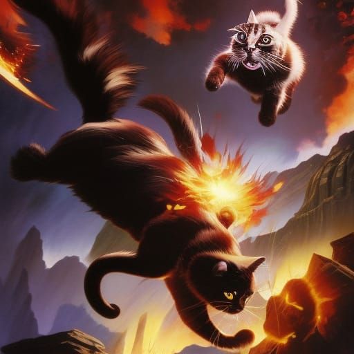 Drama! Cats! Explosions! - AI Generated Artwork - NightCafe Creator