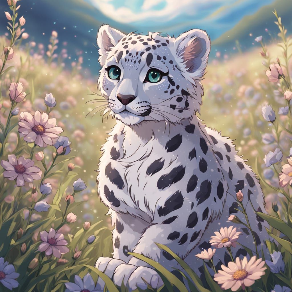 Adorable snow leopard 