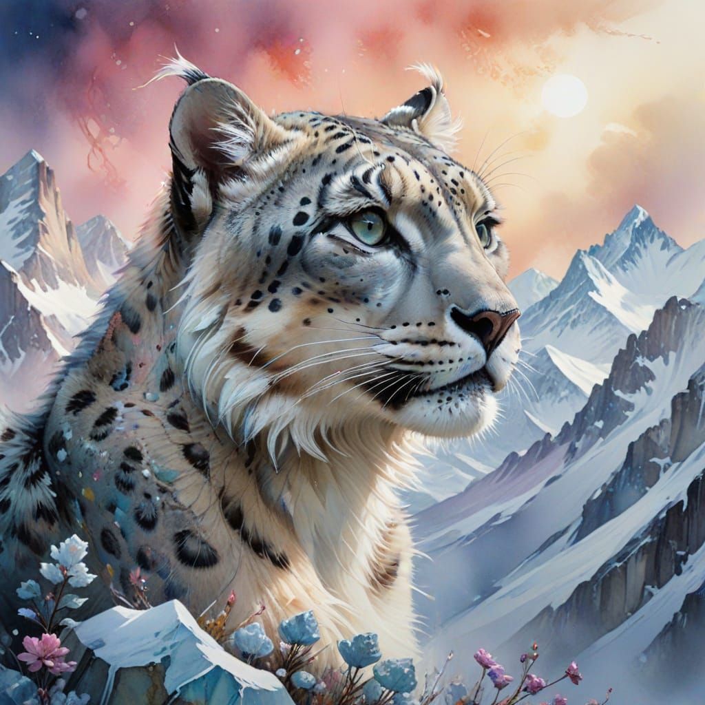 Snow Leopard  by @Liz