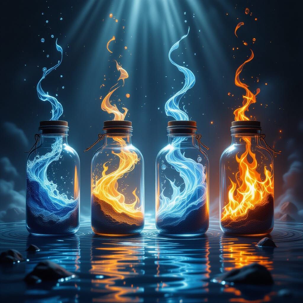 Four Elements Trapped in Jars
