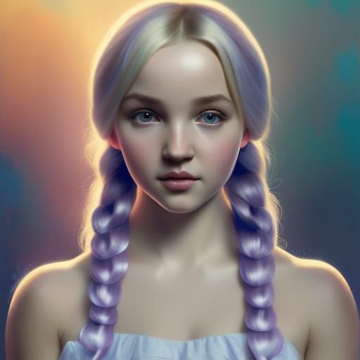 Dove Cameron with Purple Pigtails - AI Generated Artwork - NightCafe ...