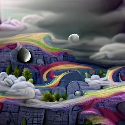 Stars moon rainbow gloom