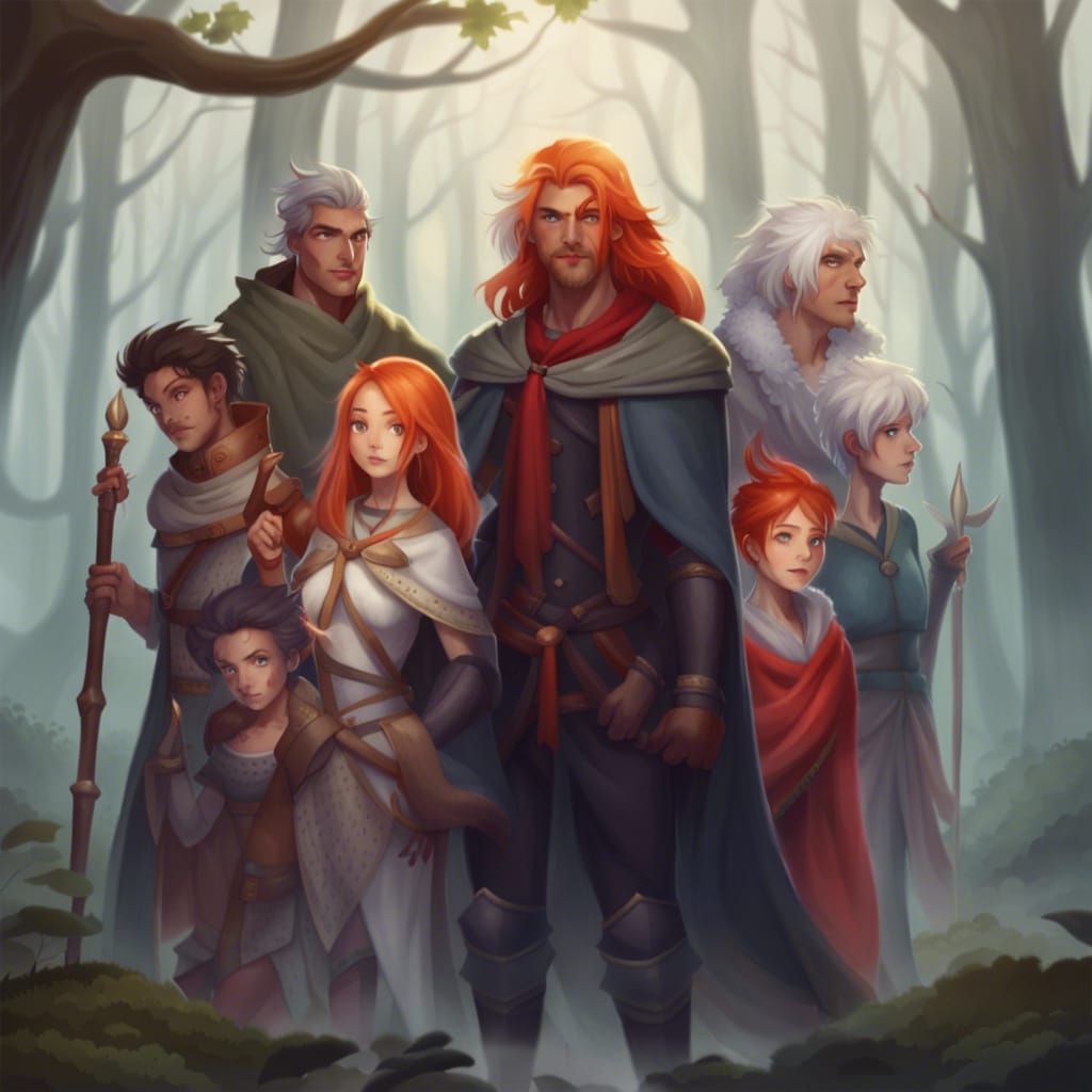 There is a team of seven in a foggy and cloudy forest. These...