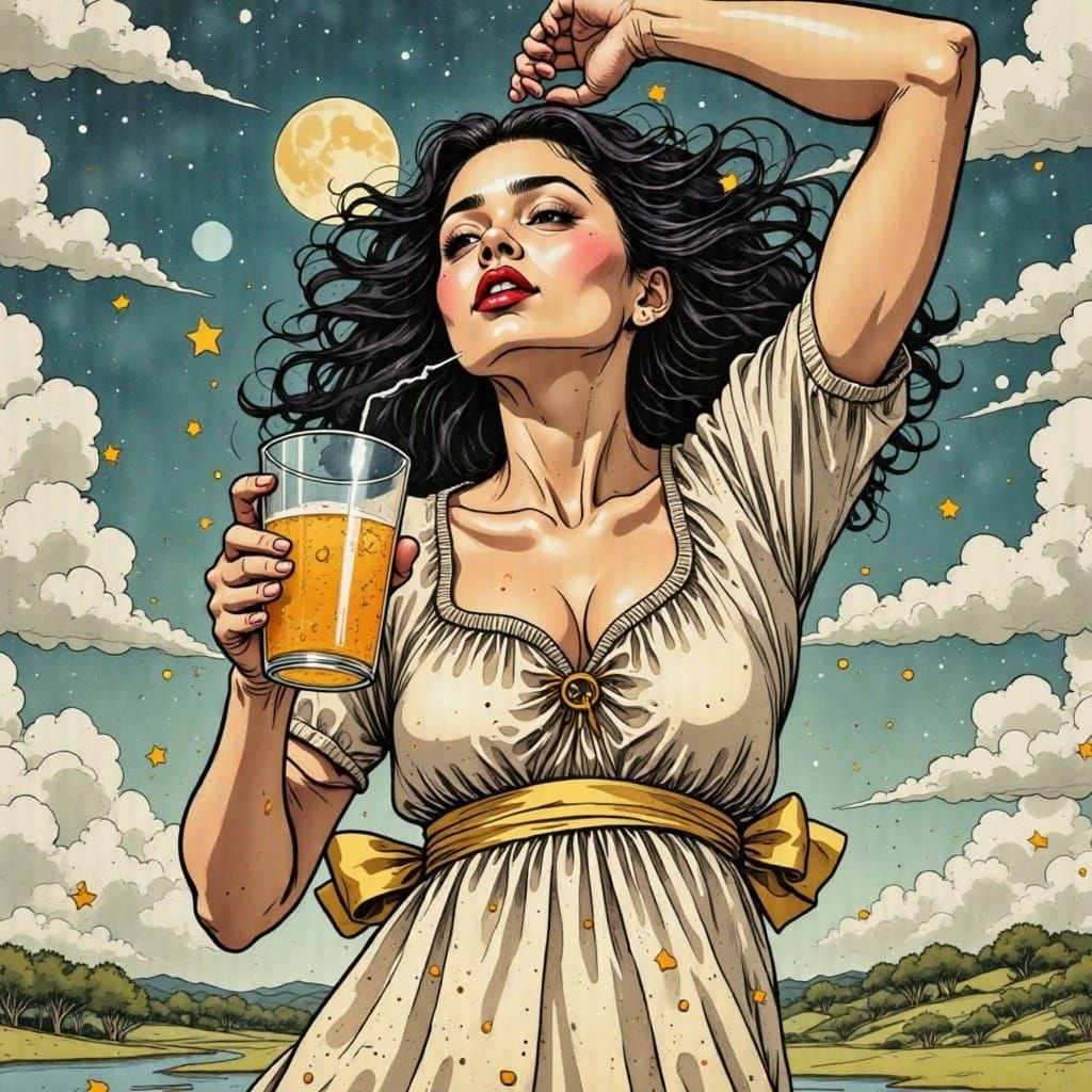 Drink the sky, choke on stars <lora:Sips of Wisdom:1.0> 