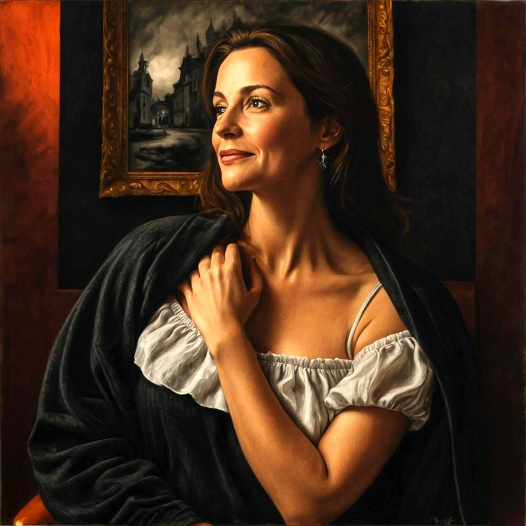 Expressive Portrait of a Charming Woman in Charcoal