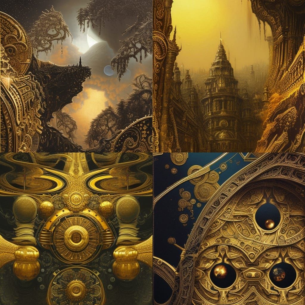 black spacecraft gold ornamentation; insanely intricate and ...
