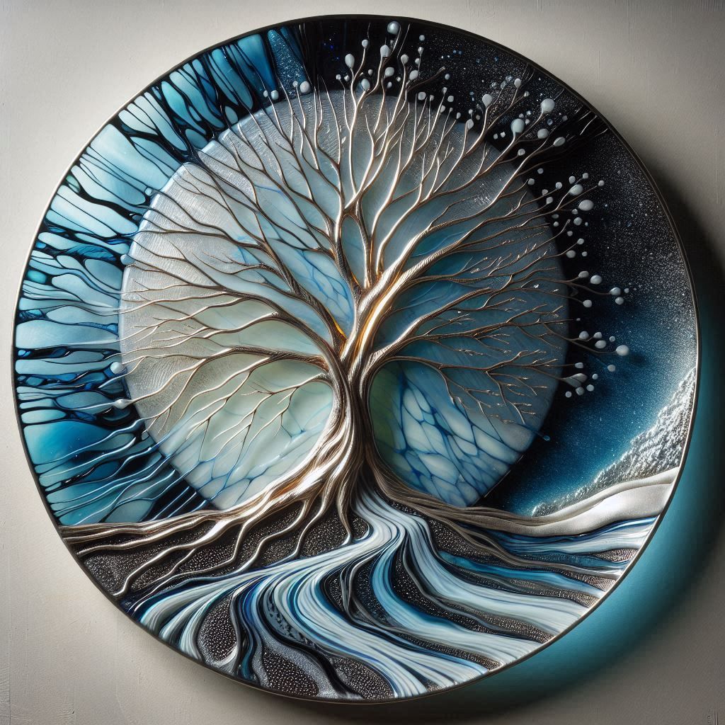 Glass artwork. Fused glass plate 2