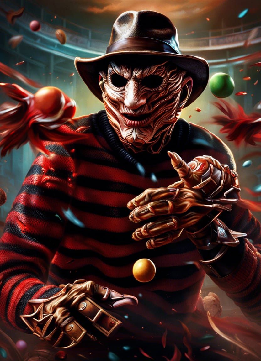Freddy Krueger Juggling Fruit  by @TickBushTom