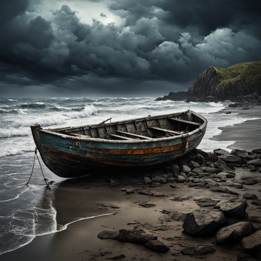 Alone by the sea  by @Burning puzzle