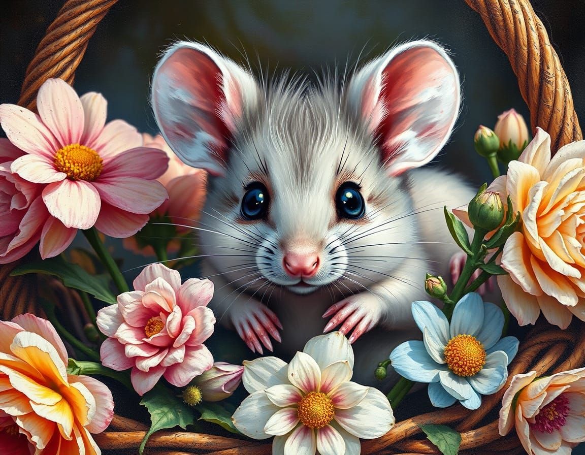 mouse in a basket