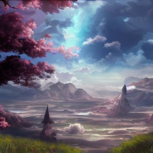 Beautiful Anime Demon in Detailed Matte Painting