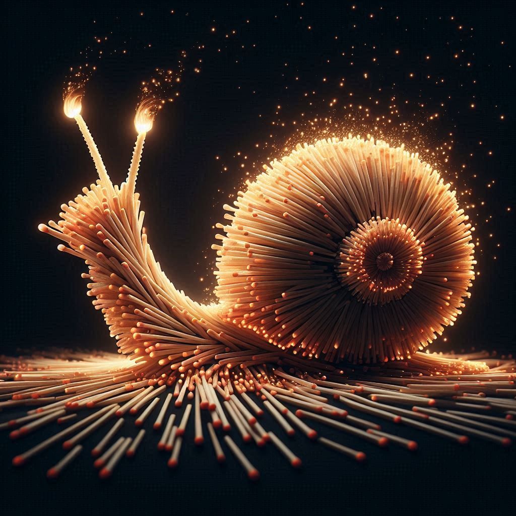 snail matchsticks