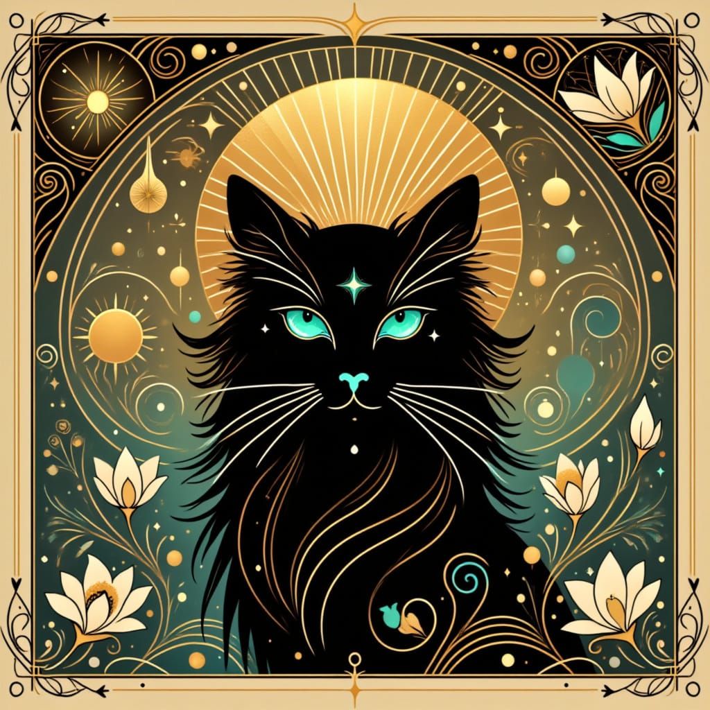 Black cat <lora:Cat portrait:1.0>