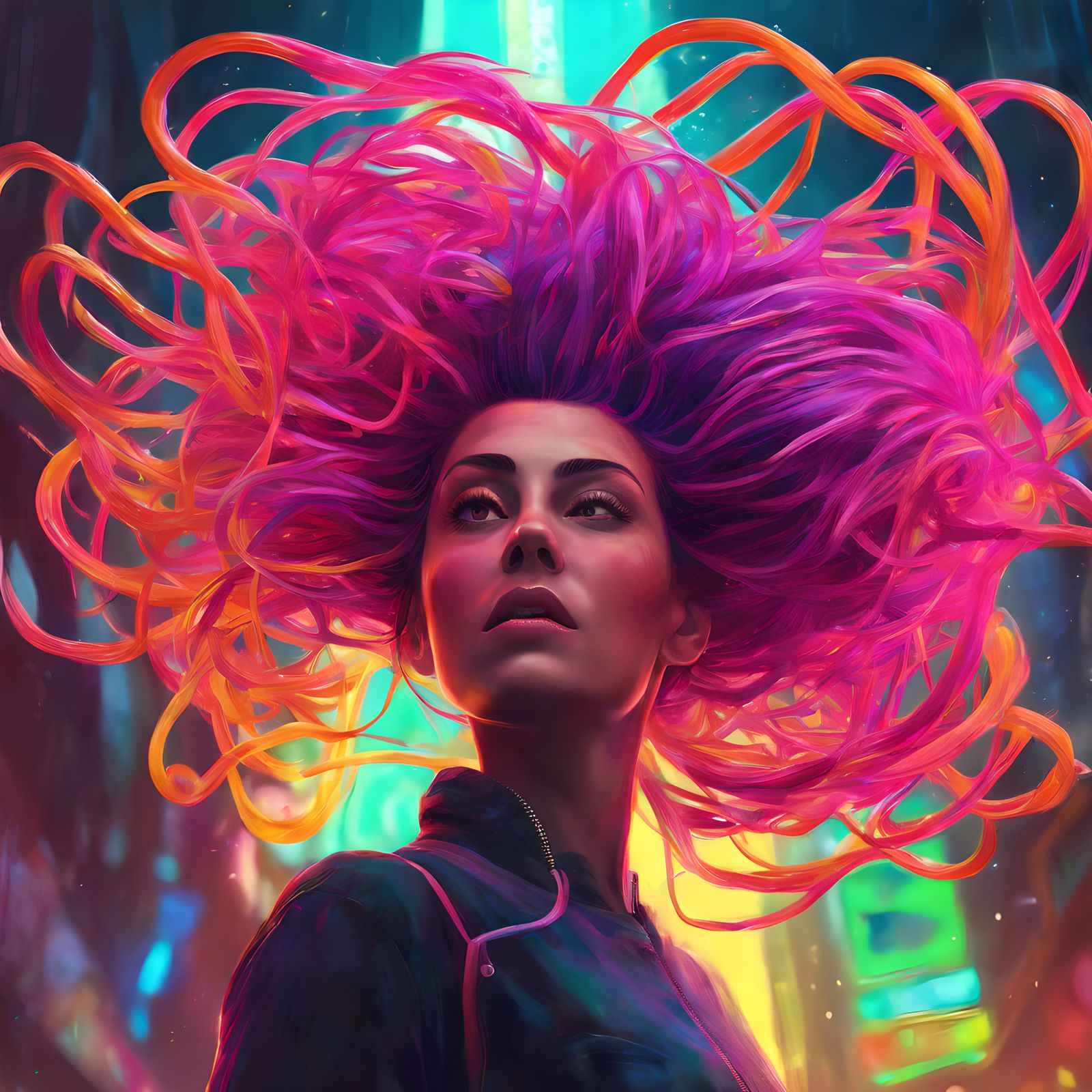 Neon Noodle Hair