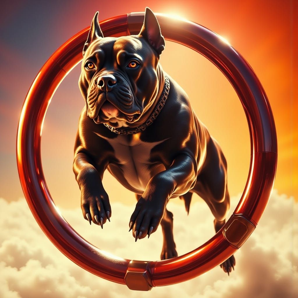 Dog Jumps Through Hoop