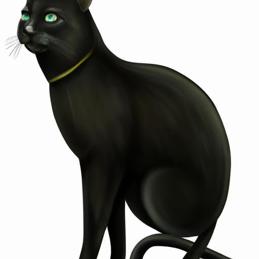 Black Bombay Cat, male, realistic