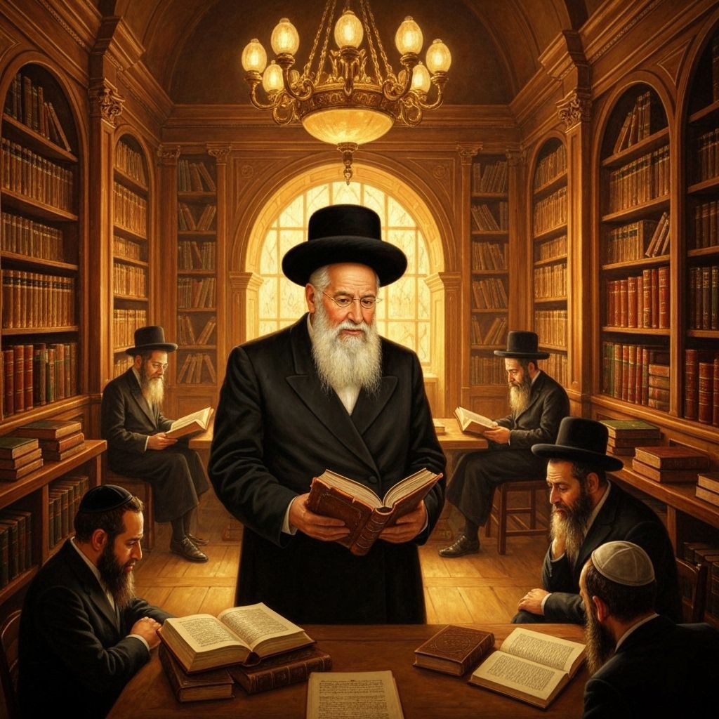 Rabbi Edelstein at Ponevezh Yeshiva in Classic Jewish Art