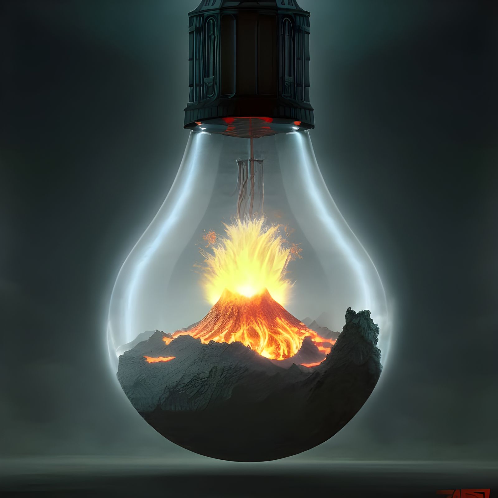 volcanic eruption inside of a lightbulb  by @Laura Nadia