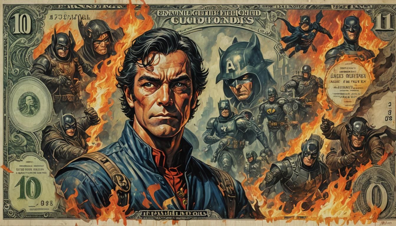 Fire (DC Comics) color banknote Art