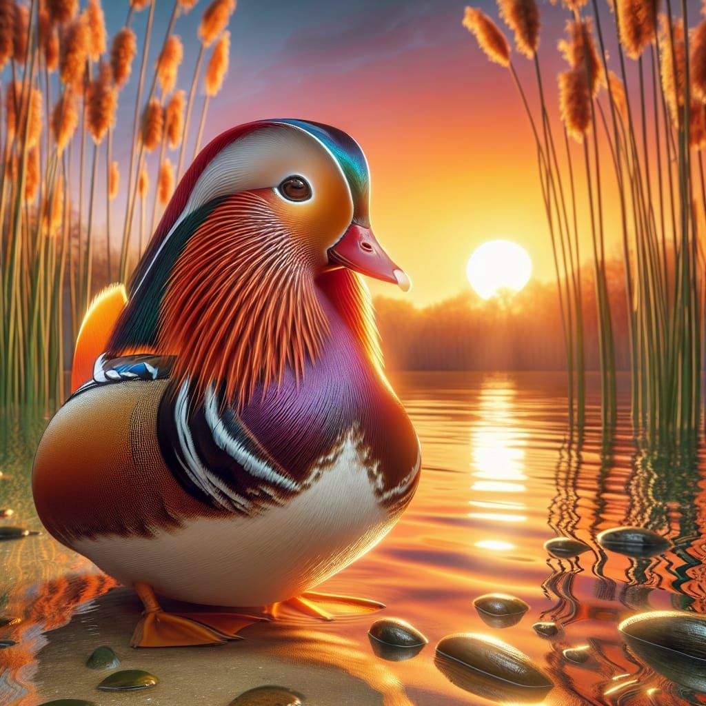 Mandarin duck - AI Generated Artwork - NightCafe Creator