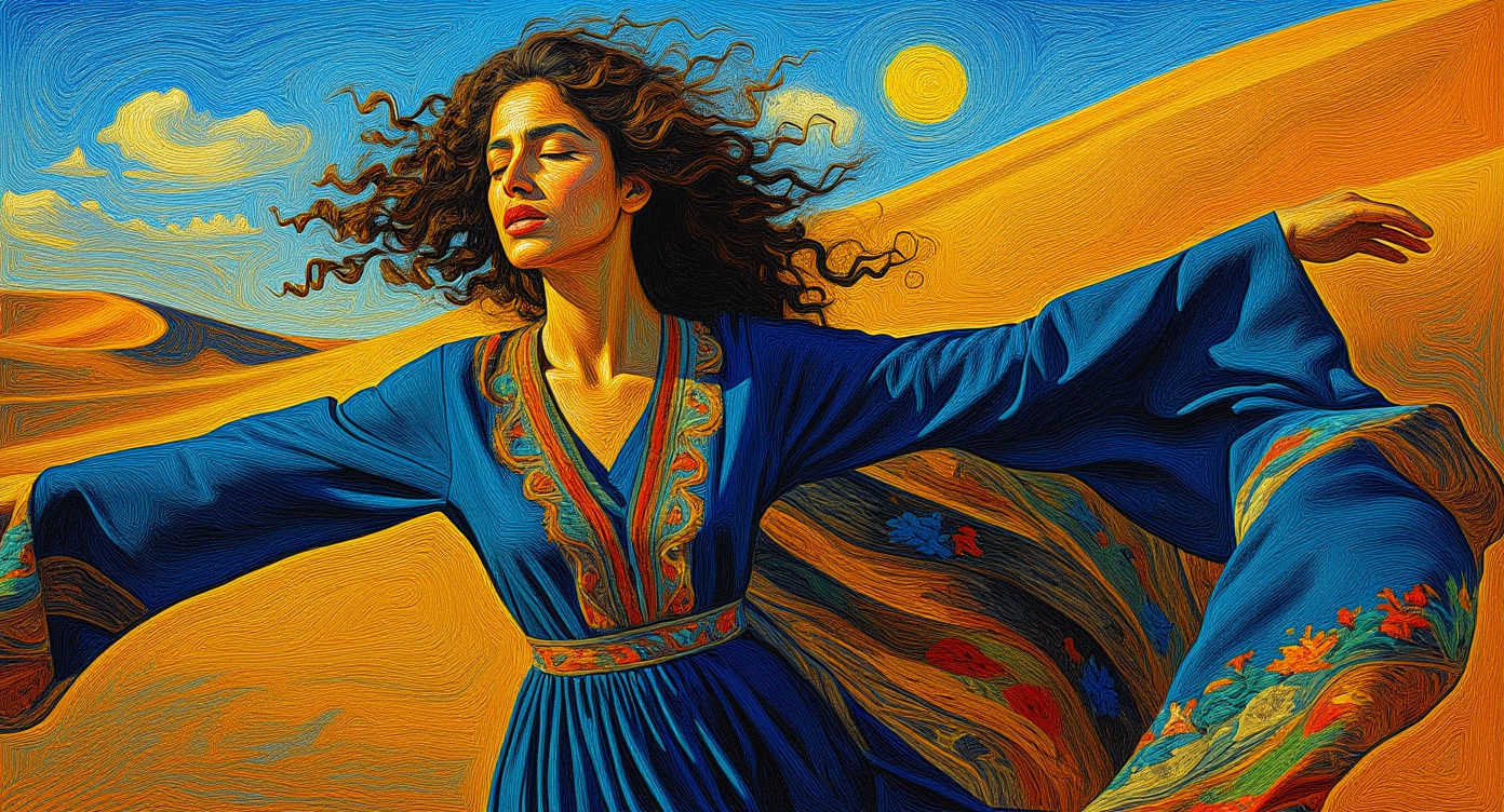 لَيْلَى (Layla) | 🇵🇸 Van Gogh's Starry Night (RealVisXL v5 + Flux Kontext Edit + Clarity Upscale 15%)