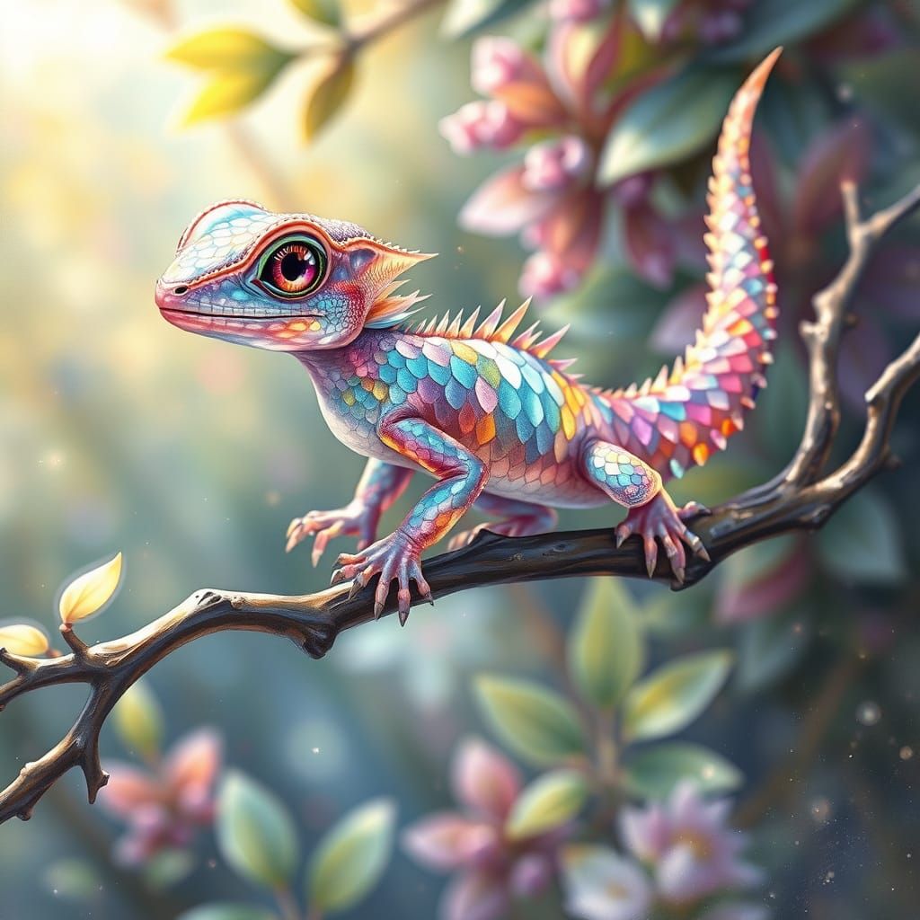 Sparkling Basilisk  by @little ladybug