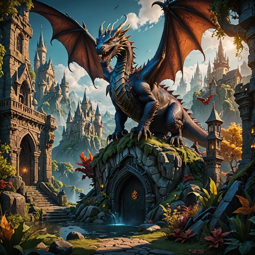 THE MYSTERIOUS WORLD OF MAGIC where dragons are the wizards - AI ...