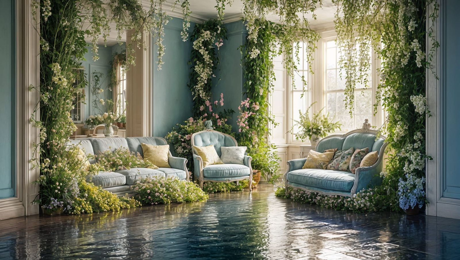 Spring flowers in the livingroom