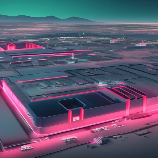 Factory by night