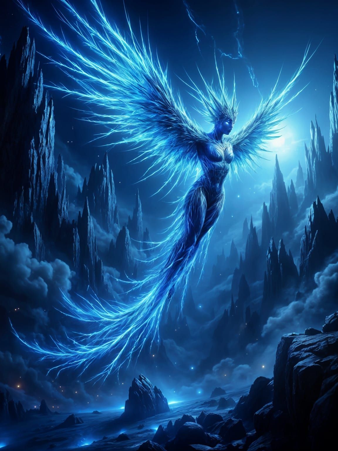 Blue harpy  by @Clockwork