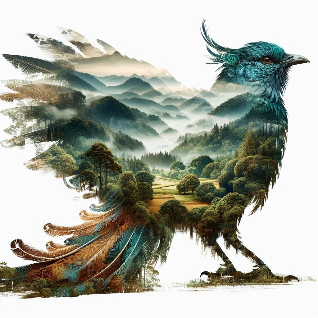 double exposure beautiful fantasy portrait landscape..